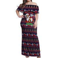 Lets Put The Rum Pum Pum Pum Christmas Off Shoulder Maxi Dress Xmas Holiday Patterns - Wonder Print Shop