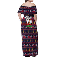 Lets Put The Rum Pum Pum Pum Christmas Off Shoulder Maxi Dress Xmas Holiday Patterns - Wonder Print Shop
