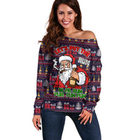 Lets Put The Rum Pum Pum Pum Christmas Off Shoulder Sweater Xmas Holiday Patterns - Wonder Print Shop