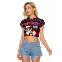 Lets Put The Rum Pum Pum Pum Christmas Raglan Cropped T Shirt Xmas Holiday Patterns - Wonder Print Shop