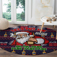 Lets Put The Rum Pum Pum Pum Christmas Round Carpet Xmas Holiday Patterns - Wonder Print Shop