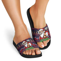 Lets Put The Rum Pum Pum Pum Christmas Slide Sandals Xmas Holiday Patterns - Wonder Print Shop