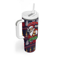 Lets Put The Rum Pum Pum Pum Christmas Tumbler With Handle Xmas Holiday Patterns - Wonder Print Shop