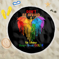 LGBT Dont Be Afraid Christmas Beach Blanket Xmas Holiday Patterns - Wonder Print Shop