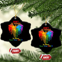 LGBT Dont Be Afraid Christmas Ceramic Ornament Xmas Holiday Patterns - Wonder Print Shop