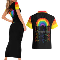 LGBT Dont Be Afraid Christmas Couples Matching Short Sleeve Bodycon Dress and Hawaiian Shirt Xmas Holiday Patterns - Wonder Print Shop