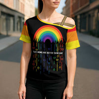 LGBT Dont Be Afraid Christmas Cross Shoulder Shirt Xmas Holiday Patterns - Wonder Print Shop