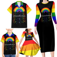 LGBT Dont Be Afraid Christmas Family Matching Long Sleeve Bodycon Dress and Hawaiian Shirt Xmas Holiday Patterns - Wonder Print Shop