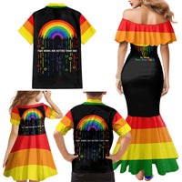 LGBT Dont Be Afraid Christmas Family Matching Mermaid Dress and Hawaiian Shirt Xmas Holiday Patterns - Wonder Print Shop