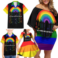 LGBT Dont Be Afraid Christmas Family Matching Off Shoulder Short Dress and Hawaiian Shirt Xmas Holiday Patterns - Wonder Print Shop