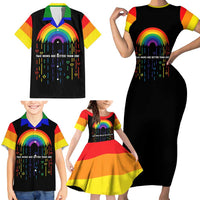 LGBT Dont Be Afraid Christmas Family Matching Short Sleeve Bodycon Dress and Hawaiian Shirt Xmas Holiday Patterns - Wonder Print Shop