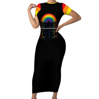 LGBT Dont Be Afraid Christmas Family Matching Short Sleeve Bodycon Dress and Hawaiian Shirt Xmas Holiday Patterns - Wonder Print Shop