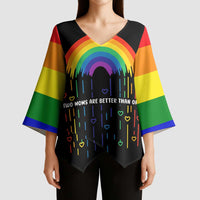 LGBT Dont Be Afraid Christmas Kimono Sleeve Blouse Xmas Holiday Patterns - Wonder Print Shop