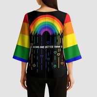 LGBT Dont Be Afraid Christmas Kimono Sleeve Blouse Xmas Holiday Patterns - Wonder Print Shop