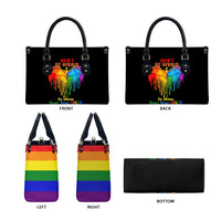 LGBT Dont Be Afraid Christmas Leather Bag Xmas Holiday Patterns - Wonder Print Shop
