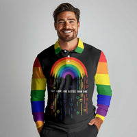 LGBT Dont Be Afraid Christmas Long Sleeve Polo Shirt Xmas Holiday Patterns - Wonder Print Shop