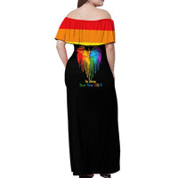 LGBT Dont Be Afraid Christmas Off Shoulder Maxi Dress Xmas Holiday Patterns - Wonder Print Shop