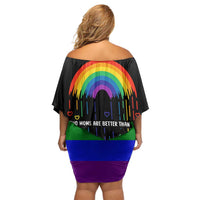 LGBT Dont Be Afraid Christmas Off Shoulder Short Dress Xmas Holiday Patterns - Wonder Print Shop