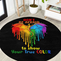 LGBT Dont Be Afraid Christmas Round Carpet Xmas Holiday Patterns - Wonder Print Shop