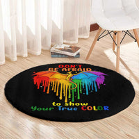 LGBT Dont Be Afraid Christmas Round Carpet Xmas Holiday Patterns - Wonder Print Shop