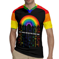 LGBT Dont Be Afraid Christmas Rugby Jersey Xmas Holiday Patterns - Wonder Print Shop