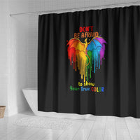 LGBT Dont Be Afraid Christmas Shower Curtain Xmas Holiday Patterns - Wonder Print Shop
