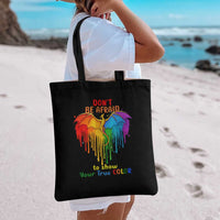 LGBT Dont Be Afraid Christmas Tote Bag Xmas Holiday Patterns - Wonder Print Shop