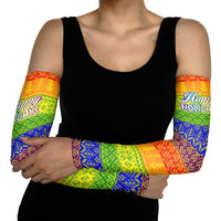 LGBT Gay Pride Happy Holigays Christmas Arm Sleeves Xmas Holiday Patterns - Wonder Print Shop