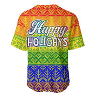 LGBT Gay Pride Happy Holigays Christmas Baseball Jersey Xmas Holiday Patterns - Wonder Print Shop