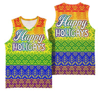 LGBT Gay Pride Happy Holigays Christmas Basketball Jersey Xmas Holiday Patterns - Wonder Print Shop
