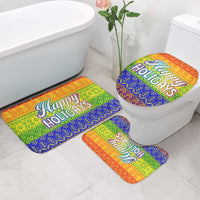 LGBT Gay Pride Happy Holigays Christmas Bathroom Set Xmas Holiday Patterns - Wonder Print Shop