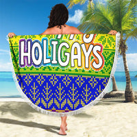 LGBT Gay Pride Happy Holigays Christmas Beach Blanket Xmas Holiday Patterns - Wonder Print Shop