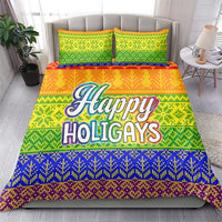 LGBT Gay Pride Happy Holigays Christmas Bedding Set Xmas Holiday Patterns - Wonder Print Shop