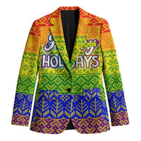 LGBT Gay Pride Happy Holigays Christmas Blazer Xmas Holiday Patterns - Wonder Print Shop