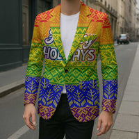 LGBT Gay Pride Happy Holigays Christmas Blazer Xmas Holiday Patterns - Wonder Print Shop