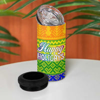 LGBT Gay Pride Happy Holigays Christmas 4 in 1 Can Cooler Tumbler Xmas Holiday Patterns - Wonder Print Shop