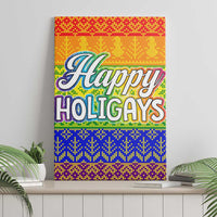 LGBT Gay Pride Happy Holigays Christmas Canvas Wall Art Xmas Holiday Patterns - Wonder Print Shop