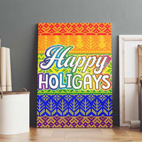 LGBT Gay Pride Happy Holigays Christmas Canvas Wall Art Xmas Holiday Patterns - Wonder Print Shop
