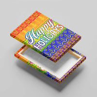 LGBT Gay Pride Happy Holigays Christmas Canvas Wall Art Xmas Holiday Patterns - Wonder Print Shop