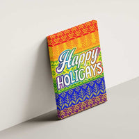 LGBT Gay Pride Happy Holigays Christmas Canvas Wall Art Xmas Holiday Patterns - Wonder Print Shop
