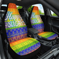 LGBT Gay Pride Happy Holigays Christmas Car Seat Cover Xmas Holiday Patterns - Wonder Print Shop