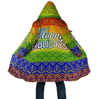 LGBT Gay Pride Happy Holigays Christmas Cloak Xmas Holiday Patterns - Wonder Print Shop