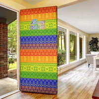 LGBT Gay Pride Happy Holigays Christmas Door Cover Xmas Holiday Patterns - Wonder Print Shop