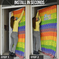 LGBT Gay Pride Happy Holigays Christmas Door Cover Xmas Holiday Patterns - Wonder Print Shop