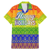LGBT Gay Pride Happy Holigays Christmas Family Matching Mermaid Dress and Hawaiian Shirt Xmas Holiday Patterns - Wonder Print Shop