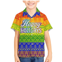 LGBT Gay Pride Happy Holigays Christmas Family Matching Mermaid Dress and Hawaiian Shirt Xmas Holiday Patterns - Wonder Print Shop