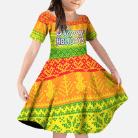 LGBT Gay Pride Happy Holigays Christmas Family Matching Off The Shoulder Long Sleeve Dress and Hawaiian Shirt Xmas Holiday Patterns - Wonder Print Shop