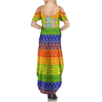 LGBT Gay Pride Happy Holigays Christmas Family Matching Summer Maxi Dress and Hawaiian Shirt Xmas Holiday Patterns - Wonder Print Shop