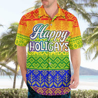 LGBT Gay Pride Happy Holigays Christmas Hawaiian Shirt Xmas Holiday Patterns - Wonder Print Shop