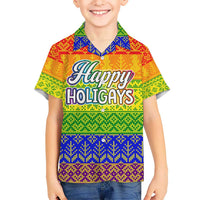 LGBT Gay Pride Happy Holigays Christmas Hawaiian Shirt Xmas Holiday Patterns - Wonder Print Shop